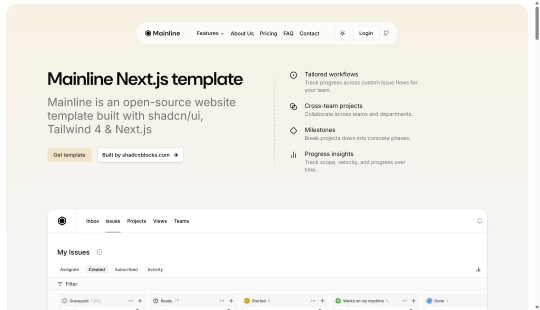 Mainline Next.js template screenshot