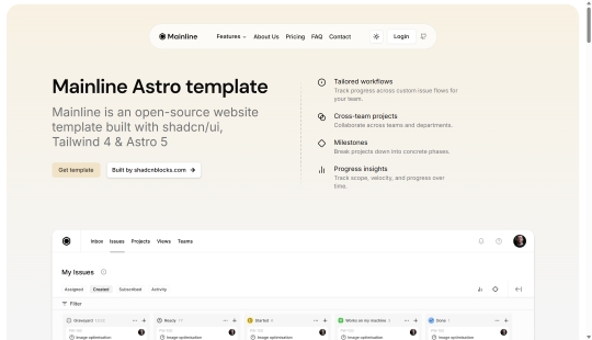 Mainline Astro template screenshot