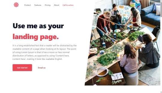 React.js landing page template v2 screenshot
